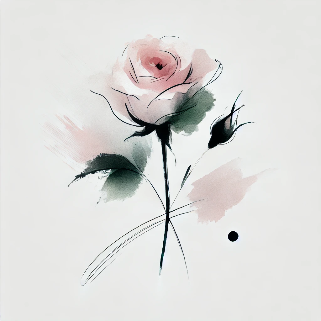 imagen de dibujo de un tatuaje de una rosa para ilustras la página tatuajes de flores