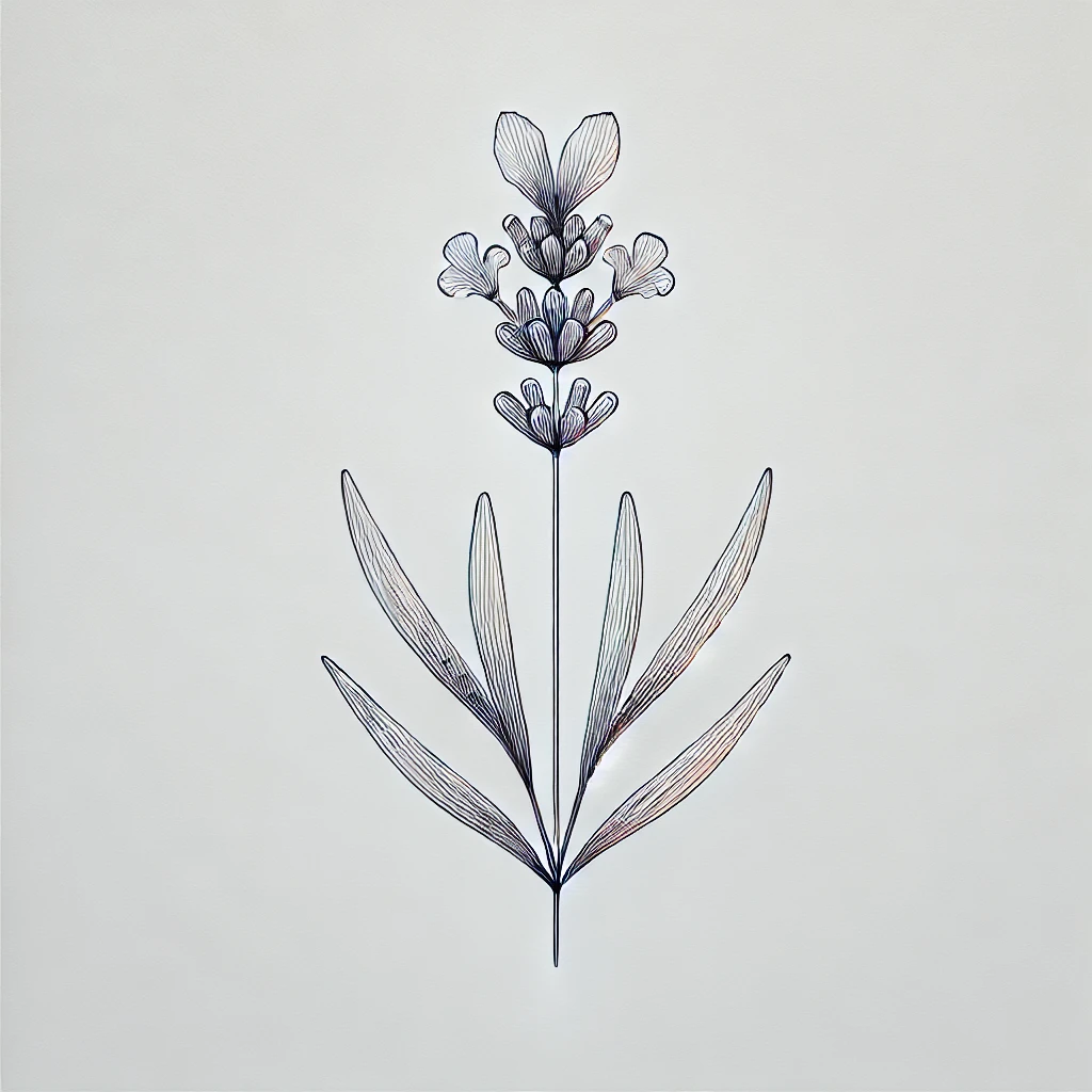 tatuajes de flor de lavanda realista