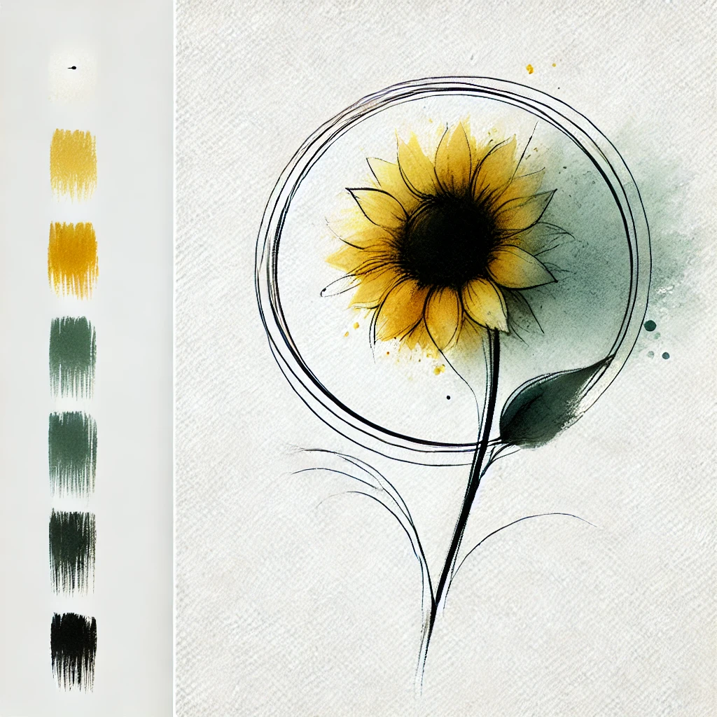 idea de dibujo de girasoles