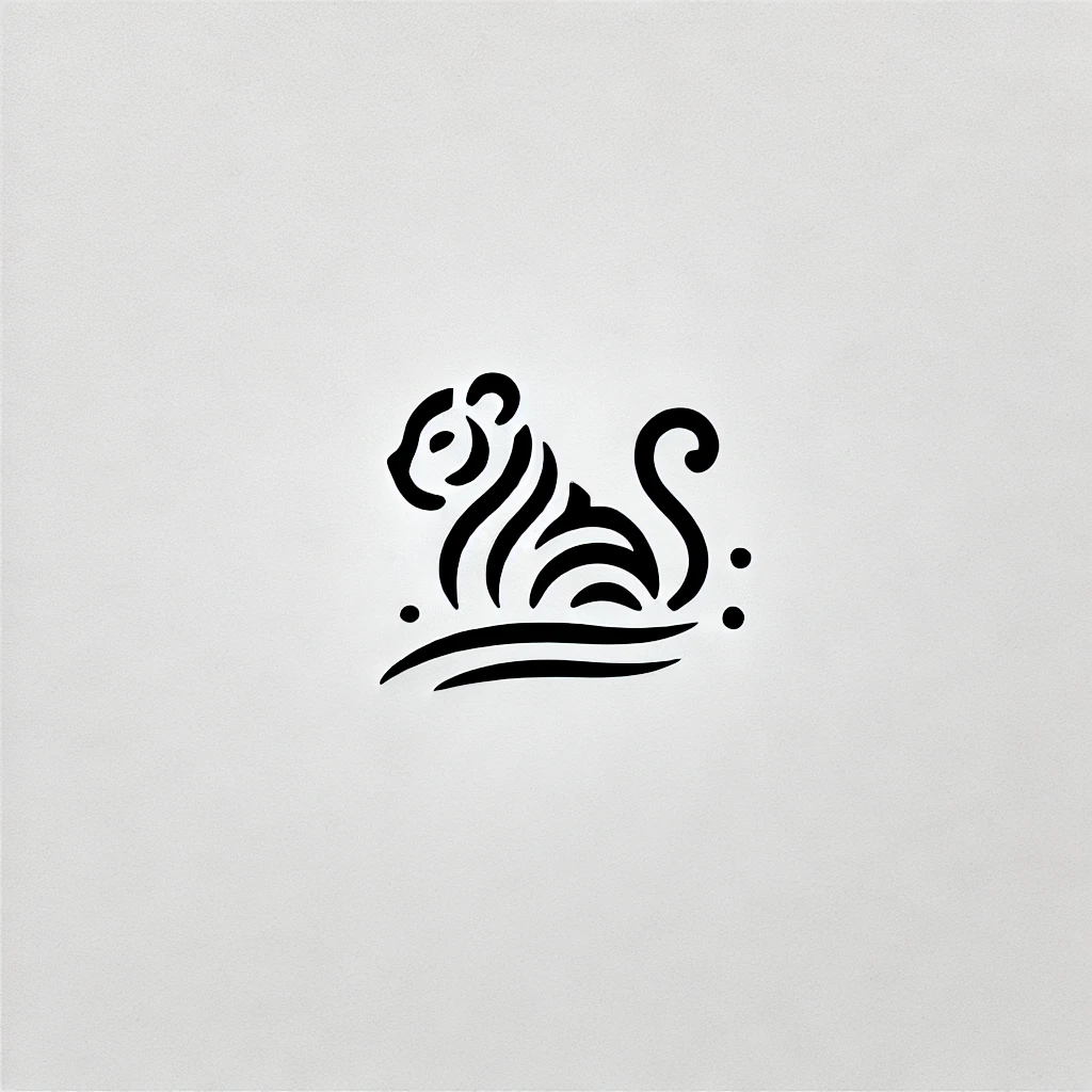 idea de tatuaje de tigre en trazo minimalista