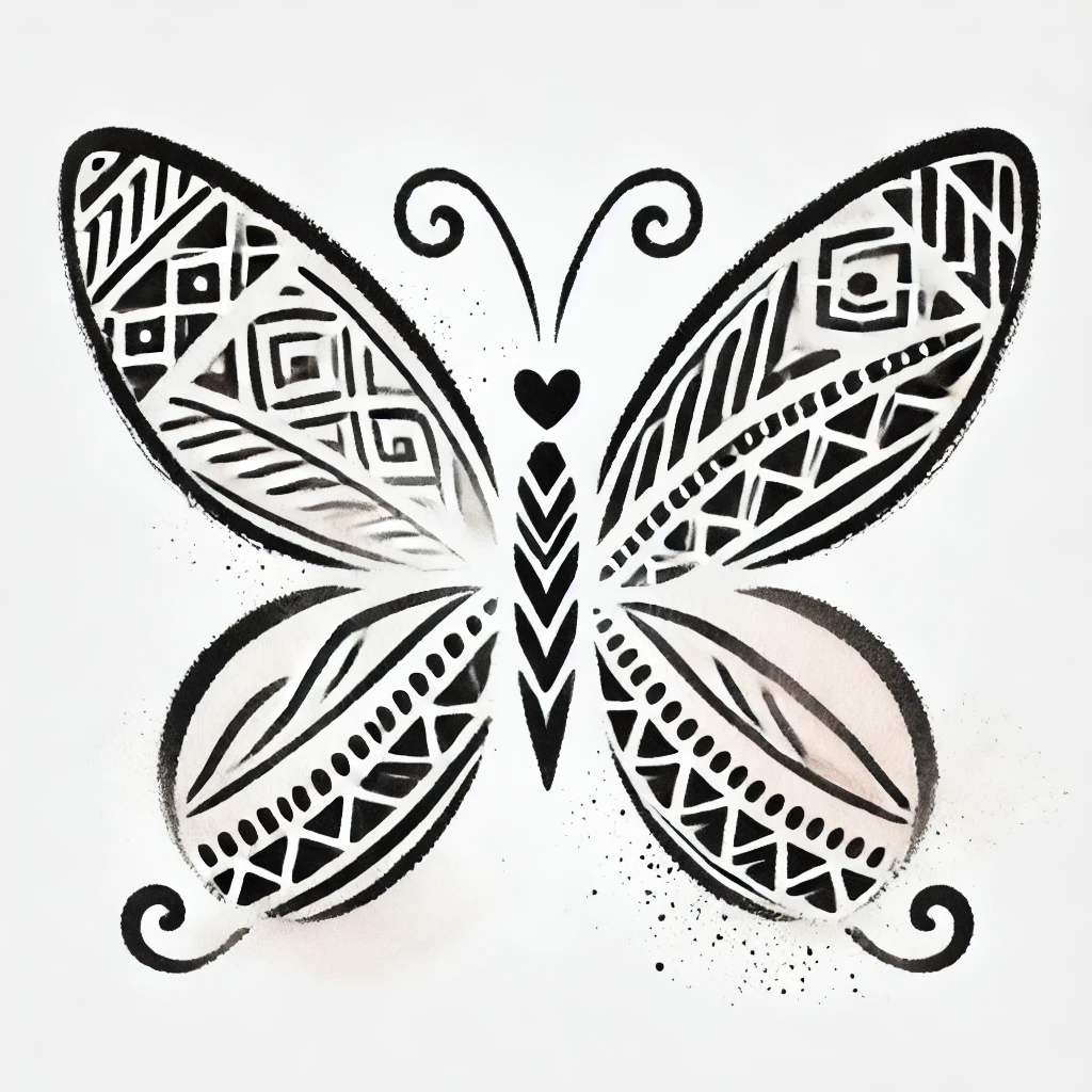 dibujo de tatuaje de mariposa geometrico