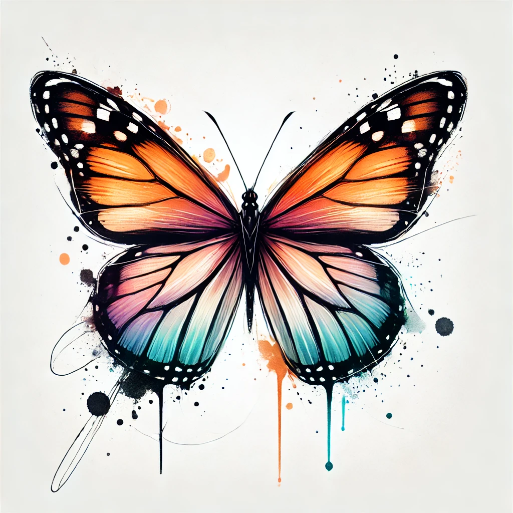 dibujo de mariposa monarca para tatuaje