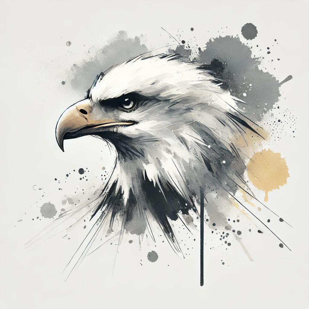 boceto de diseño de tatuaje de cabeza de aguila para ilustrar el artículo sobre tatuajes de animales