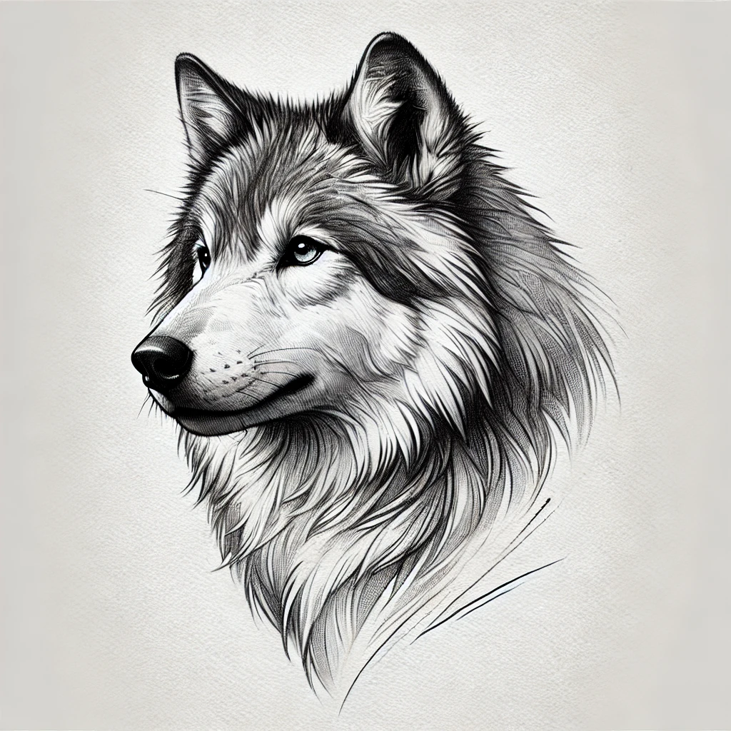 dibujo de lobo para idea de tatuaje