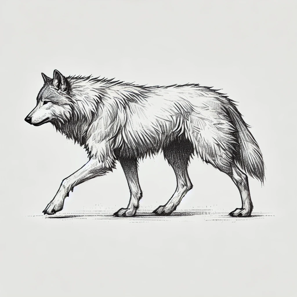 dibujo de lobo realista para idea de tatuaje